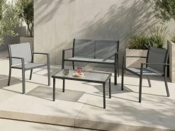 Discount Beliani Set da giardino con tavolo 4 posti TAVOLETO Metallo Grigio