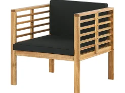 Hot Beliani Set da giardino con tavolo 4 posti PACIFIC Legno d'acacia Nero Marrone Nero