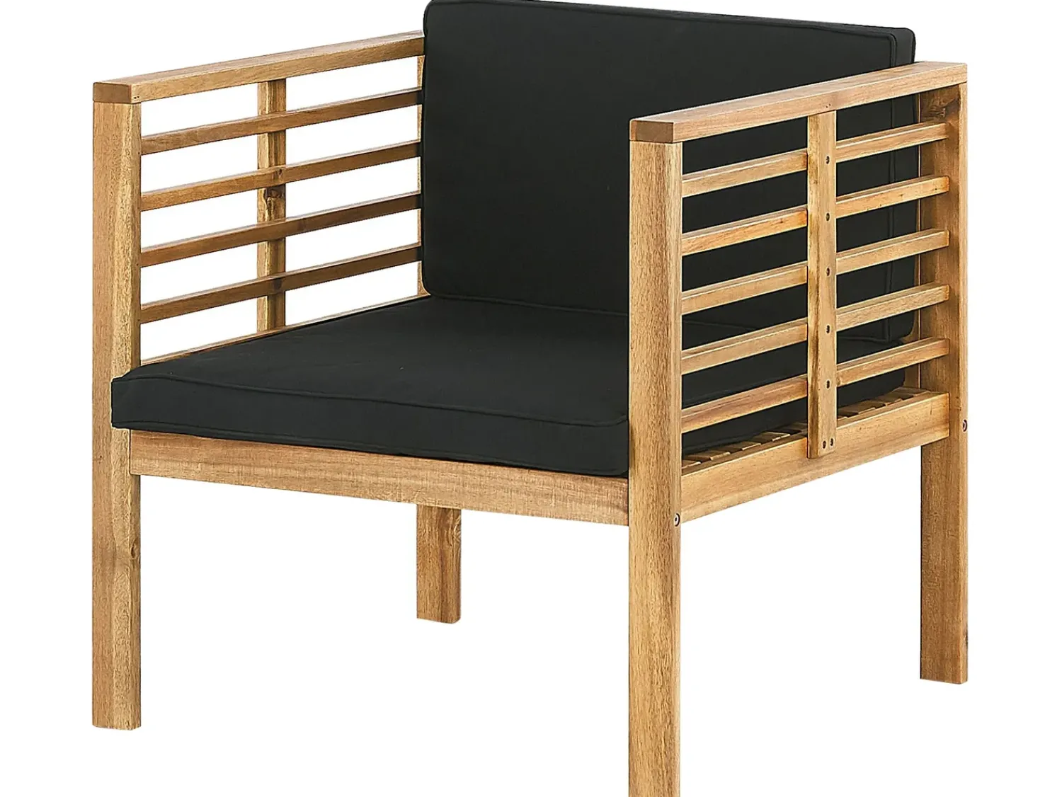 Hot Beliani Set da giardino con tavolo 4 posti PACIFIC Legno d'acacia Nero Marrone Nero