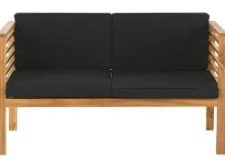 Hot Beliani Set da giardino con tavolo 4 posti PACIFIC Legno d'acacia Nero Marrone Nero