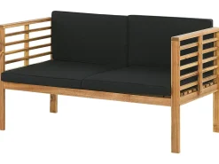Hot Beliani Set da giardino con tavolo 4 posti PACIFIC Legno d'acacia Nero Marrone Nero