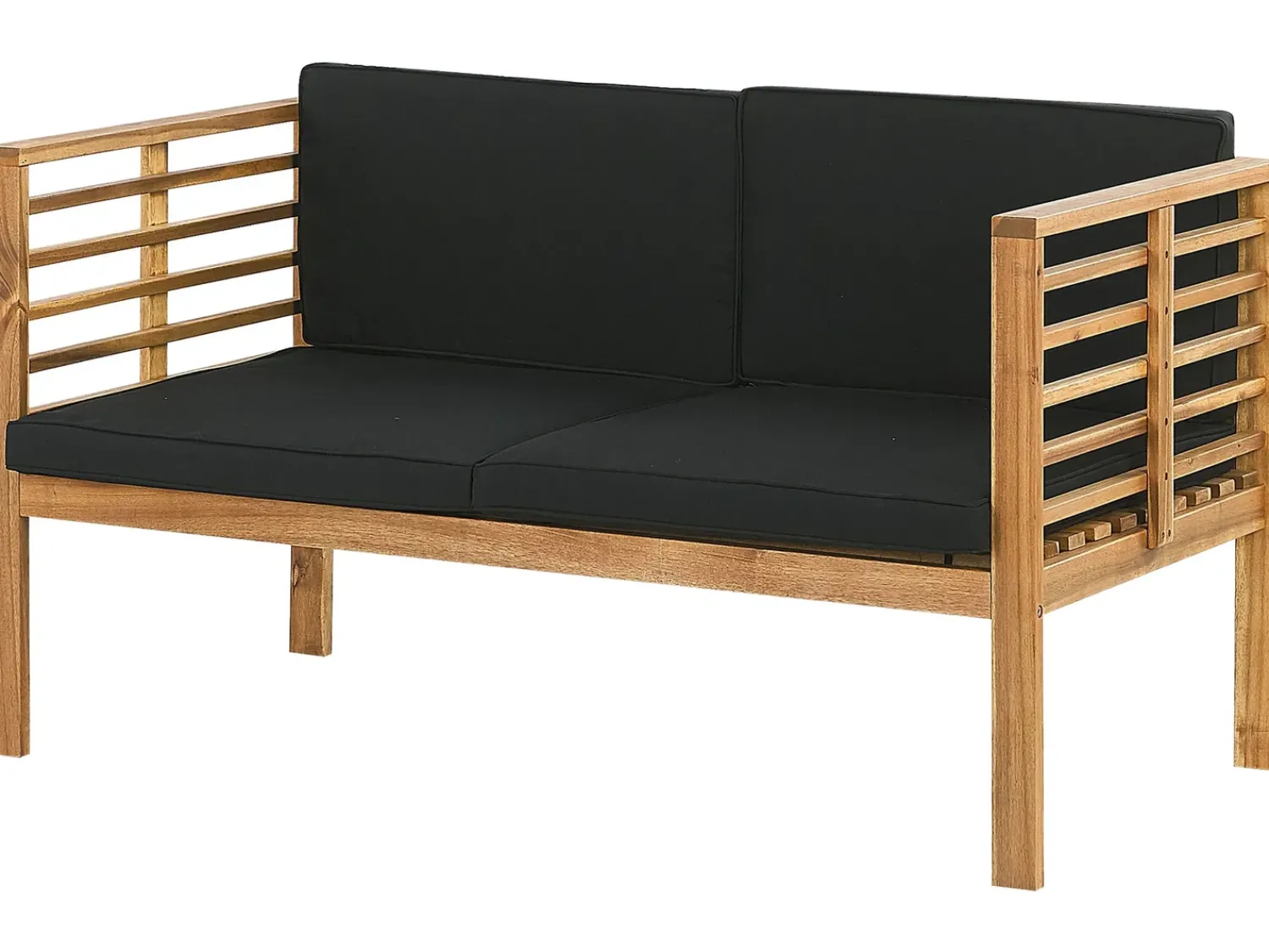Hot Beliani Set da giardino con tavolo 4 posti PACIFIC Legno d'acacia Nero Marrone Nero