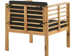 Hot Beliani Set da giardino con tavolo 4 posti PACIFIC Legno d'acacia Nero Marrone Nero
