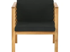 Hot Beliani Set da giardino con tavolo 4 posti PACIFIC Legno d'acacia Nero Marrone Nero