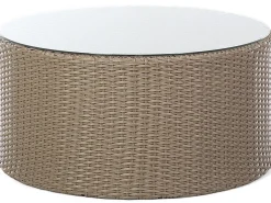Online Beliani Set da giardino con tavolo 9 posti SEVERO Rattan sintetico (PE) Marrone Bianco Marrone