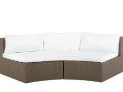 Online Beliani Set da giardino con tavolo 9 posti SEVERO Rattan sintetico (PE) Marrone Bianco Marrone