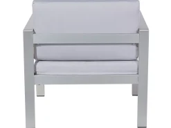 Discount Beliani Set da giardino con tavolo 4 posti SALERNO Metallo chiaro Grigio