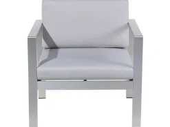 Discount Beliani Set da giardino con tavolo 4 posti SALERNO Metallo chiaro Grigio