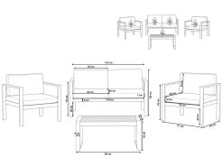 Discount Beliani Set da giardino con tavolo 4 posti SALERNO Metallo chiaro Grigio