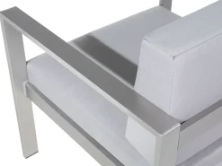 Discount Beliani Set da giardino con tavolo 4 posti SALERNO Metallo chiaro Grigio