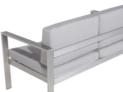 Discount Beliani Set da giardino con tavolo 4 posti SALERNO Metallo chiaro Grigio