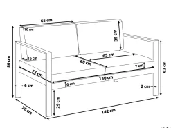 Discount Beliani Set da giardino con tavolo 4 posti SALERNO Metallo Grigio scuro Argento Grigio