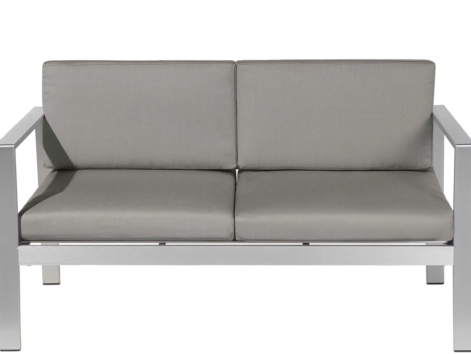 Discount Beliani Set da giardino con tavolo 4 posti SALERNO Metallo Grigio scuro Argento Grigio