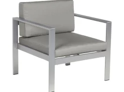 Discount Beliani Set da giardino con tavolo 4 posti SALERNO Metallo Grigio scuro Argento Grigio