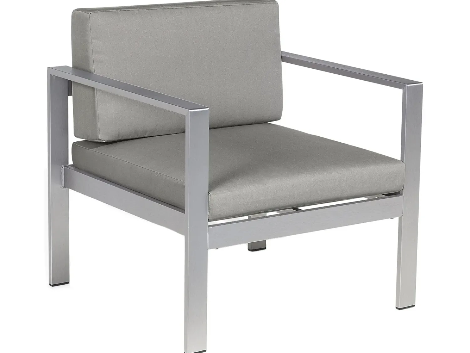 Discount Beliani Set da giardino con tavolo 4 posti SALERNO Metallo Grigio scuro Argento Grigio