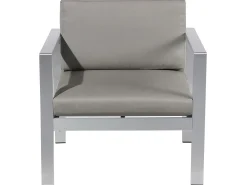 Discount Beliani Set da giardino con tavolo 4 posti SALERNO Metallo Grigio scuro Argento Grigio