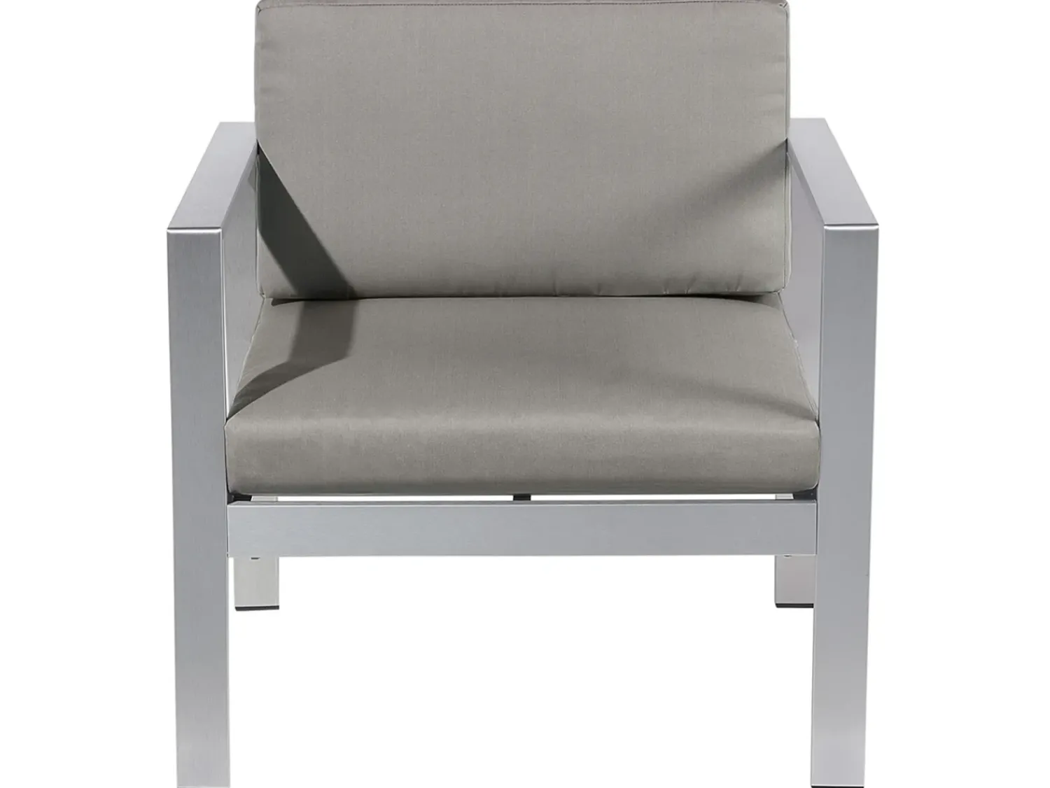 Discount Beliani Set da giardino con tavolo 4 posti SALERNO Metallo Grigio scuro Argento Grigio