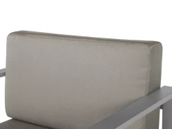 Discount Beliani Set da giardino con tavolo 4 posti SALERNO Metallo Grigio scuro Argento Grigio