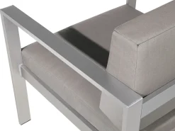 Discount Beliani Set da giardino con tavolo 4 posti SALERNO Metallo Grigio scuro Argento Grigio