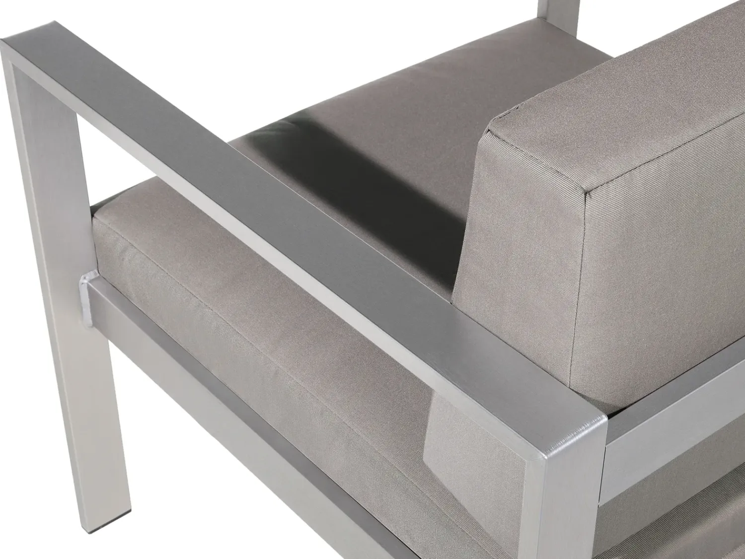 Discount Beliani Set da giardino con tavolo 4 posti SALERNO Metallo Grigio scuro Argento Grigio
