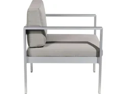 Discount Beliani Set da giardino con tavolo 4 posti SALERNO Metallo Grigio scuro Argento Grigio