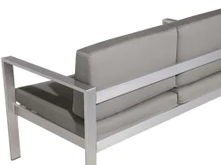 Discount Beliani Set da giardino con tavolo 4 posti SALERNO Metallo Grigio scuro Argento Grigio