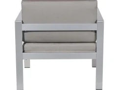 Discount Beliani Set da giardino con tavolo 4 posti SALERNO Metallo Grigio scuro Argento Grigio