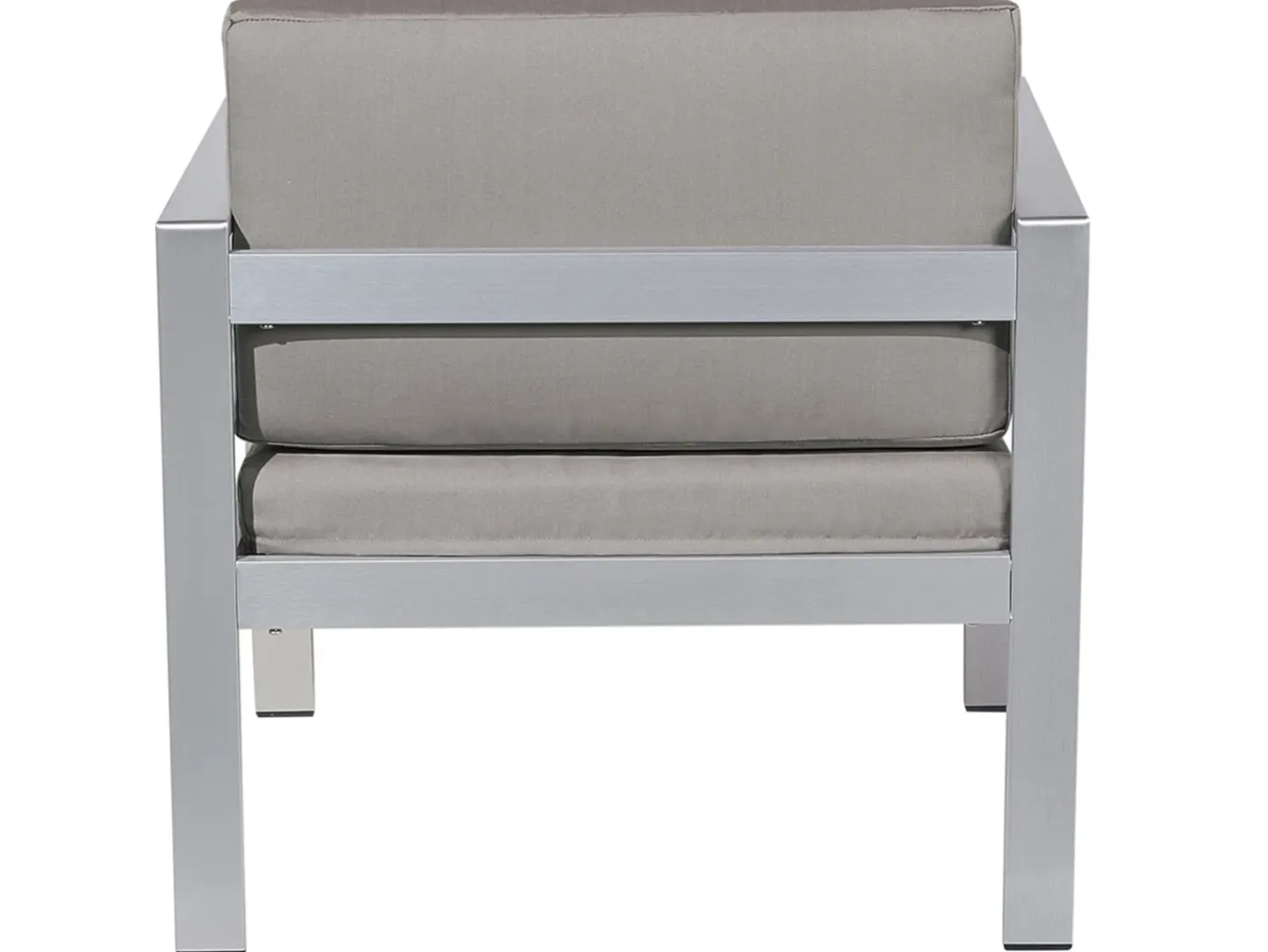 Discount Beliani Set da giardino con tavolo 4 posti SALERNO Metallo Grigio scuro Argento Grigio