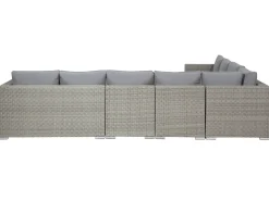Best Beliani Set da giardino con tavolo 8 posti XXL Lato destro Modulare Rattan sintetico (PE) Grigio