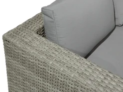 Best Beliani Set da giardino con tavolo 8 posti XXL Lato destro Modulare Rattan sintetico (PE) Grigio