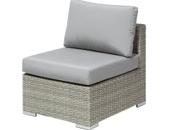 Best Beliani Set da giardino con tavolo 8 posti XXL Lato destro Modulare Rattan sintetico (PE) Grigio