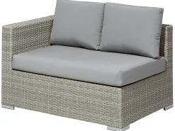 Best Beliani Set da giardino con tavolo 8 posti XXL Lato destro Modulare Rattan sintetico (PE) Grigio