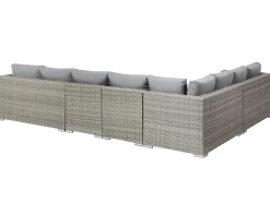 Best Beliani Set da giardino con tavolo 8 posti XXL Lato destro Modulare Rattan sintetico (PE) Grigio