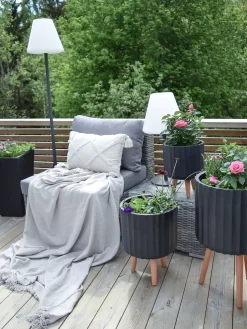 Best Beliani Set da giardino con tavolo 8 posti XXL Lato destro Modulare Rattan sintetico (PE) Grigio