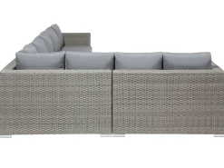 Best Beliani Set da giardino con tavolo 8 posti XXL Lato destro Modulare Rattan sintetico (PE) Grigio