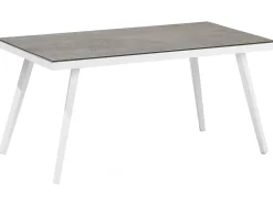 Beliani Set da giardino con tavolo 4 posti LATINA Metallo Grigio Bianco Grigio