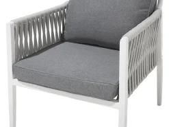 Beliani Set da giardino con tavolo 4 posti LATINA Metallo Grigio Bianco Grigio