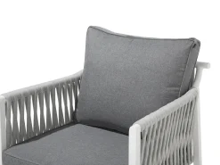 Beliani Set da giardino con tavolo 4 posti LATINA Metallo Grigio Bianco Grigio