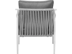 Beliani Set da giardino con tavolo 4 posti LATINA Metallo Grigio Bianco Grigio