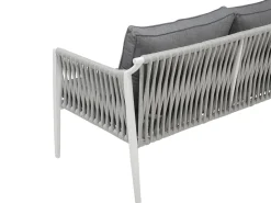 Beliani Set da giardino con tavolo 4 posti LATINA Metallo Grigio Bianco Grigio
