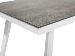 Beliani Set da giardino con tavolo 4 posti LATINA Metallo Grigio Bianco Grigio