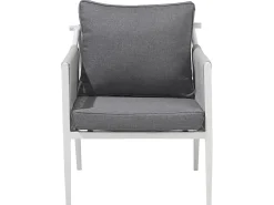 Beliani Set da giardino con tavolo 4 posti LATINA Metallo Grigio Bianco Grigio