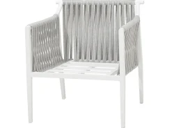Beliani Set da giardino con tavolo 4 posti LATINA Metallo Grigio Bianco Grigio