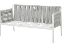 Beliani Set da giardino con tavolo 4 posti LATINA Metallo Grigio Bianco Grigio