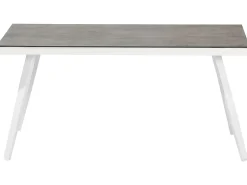 Beliani Set da giardino con tavolo 4 posti LATINA Metallo Grigio Bianco Grigio