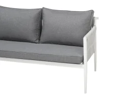 Beliani Set da giardino con tavolo 4 posti LATINA Metallo Grigio Bianco Grigio