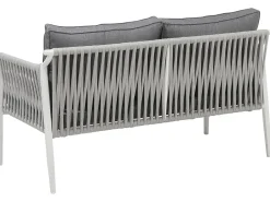 Beliani Set da giardino con tavolo 4 posti LATINA Metallo Grigio Bianco Grigio