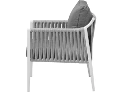Beliani Set da giardino con tavolo 4 posti LATINA Metallo Grigio Bianco Grigio