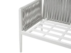 Beliani Set da giardino con tavolo 4 posti LATINA Metallo Grigio Bianco Grigio