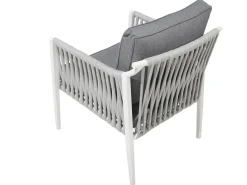 Beliani Set da giardino con tavolo 4 posti LATINA Metallo Grigio Bianco Grigio
